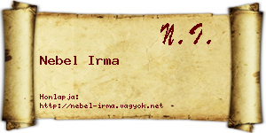 Nebel Irma névjegykártya